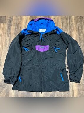 Columbia 90’s Columbia Women’s 1/2 Zip Pullover Windbreaker Ski Jacket M Hooded